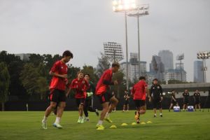 Timnas Jepang menggelar latihan perdana di Jakarta pada Senin (11/11/2024) pukul 17.00 WIB