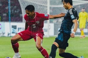 Rizky Ridho di laga Timnas Indonesia vs Jepang