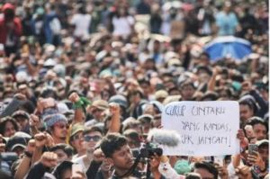 Salah satu potret aksi protes terhadap pelemahan KPK di Indonesia