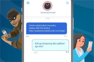 ilustrasi penipuan online di media sosial dengan modus jual beli barang elektronik palsu