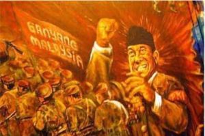 Potret lukisan ganyang malaysia