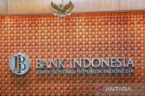 Logo Bank Indonesia (BI) Jakarta. ANTARA FOTO/Rivan Awal Lingga/rwa/am.