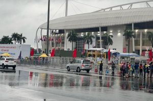 Suasana Stadion My Dinh, Hanoi, Vietnam, menjelang laga timnas Indonesia vs Malaysia pada Minggu (22/5/2022) mulai pukul 16.00 WIB.(KOMPAS.COM/M. HAFIDZ IMADUDDIN)