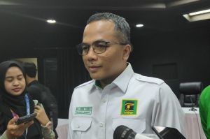 Sekretaris Jenderal PPP Arwani Thomafi ditemui di Gedung High End, Jakarta Pusat, Rabu (27/9/2023).(KOMPAS.com/NICHOLAS RYAN ADITYA)