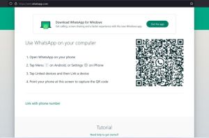 Ilustrasi cara login WhatsApp Web dengan kode QR.(KOMPAS.com/Zulfikar Hardiansyah)