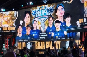 Team Liquid menjadi juara MPL S14 setelah mengalahkan RRQ Hoshi dengan skor 4-3 di grand final. (KOMPAS.com/BILL CLINTEN)