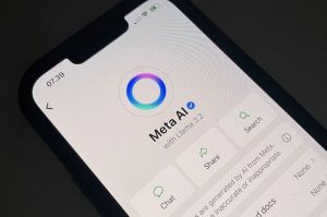 Tampilan logo Meta AI di WhatsApp. Meta Hapus Filter Kecantikan dan Efek AR di Instagram(KOMPAS.com/Zulfikar Hardiansyah)