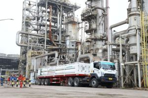 PT Pupuk Kujang melakukan uji coba produksi amonia hijau, Selasa (4/2/2025).(Dokumentasi Pupuk Kijang)