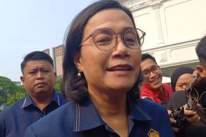 Menteri Keuangan (Menkeu) Sri Mulyani di Kompleks Istana Kepresidenan, Jakarta, Rabu (30/4/2025).(KOMPAS.com/Rahel)