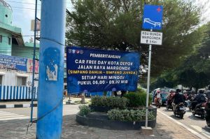 Car Free Day di Kota Depok berlangsung tiap Minggu di Jalan Margonda(KOMPAS.com/DIO DANANJAYA)