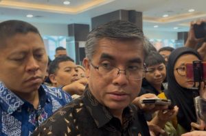 Menteri Ketenagakerjaan (Menaker) Yassierli saat ditemui di Plaza BPJamsostek, Jakarta, Kamis (8/5/2025). (KOMPAS.com/YOHANA ARTHA ULY)