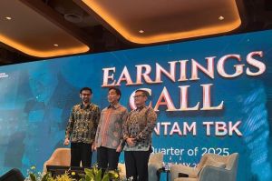 Earning calls PT Aneka Tambang Tbk atau Antam di Jakarta, Jumat (9/5/2025). (KOMPAS.com/YOHANA ARTHA ULY)