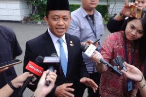 Ketua Umum Partai Golkar Bahlil Lahadalia di Kompleks Istana Kepresidenan, Jakarta Pusat, Kamis (15/5/2025). (KOMPAS.com/FIKA NURUL ULYA)