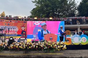 Gubernur Jakarta Pramono Anung di Taman Literasi, Blok M, Jakarta Selatan, Sabtu (24/5/2025).(KOMPAS.com/DINDA AULIA RAMADHANTY)