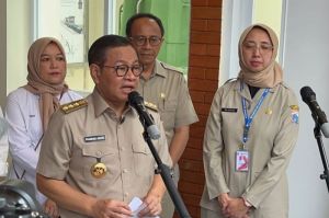 Gubernur DKI Jakarta Pramono Anung menjelaskan bahwa laporan keuangan tahun 2024 disusun berdasarkan Standar Akuntansi Pemerintahan.(Hafizh Wahyu Darmawan)