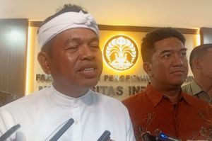 Gubernur Jawa Barat Dedi Mulyadi di Universitas Indonesia, Selasa (27/5/2025).(KOMPAS.com/DINDA AULIA RAMADHANTY)