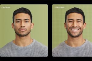 ilustrasi wajah digital hasil deepfake yang hampir tak bisa dibedakan dari wajah asli