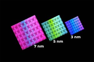 ilustrasi chip prosesor 3nm generasi terbaru dalam smartphone