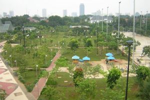 taman kota yang berkurang akibat pembangunan