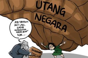 utang negara Indonesia meningkat tajam dan beban fiskal makin berat