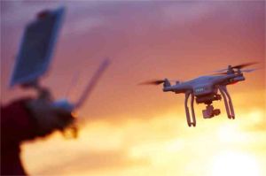 ilustrasi drone pemantau kebakaran hutan di Australia