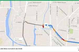 tampilan fitur prediksi keramaian Google Maps dengan indikator real time