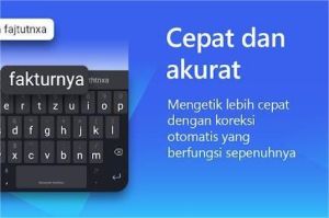 ilustrasi keyboard AI dengan fitur prediksi teks otomatis sesuai gaya menulis