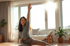 ilustrasi orang menjalani rutinitas pagi dengan semangat dan energi positif
