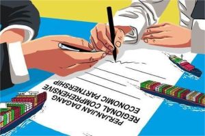 kontainer barang ekspor di pelabuhan Indonesia