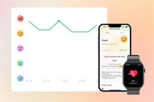 jam tangan pintar memantau stres dan emosi dengan tampilan notifikasi di layar