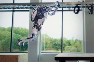 ilustrasi robot penyelamat di lokasi bencana alam
