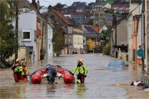 banjir besar di kota Besançon Prancis akibat luapan sungai Doubs
