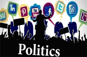 ilustrasi pengguna media sosial yang terjebak dalam ruang gema informasi politik