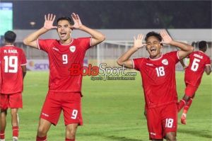 Timnas U-20 Indonesia merayakan kemenangan lolos ke Piala Dunia U-20 2025