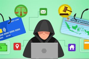 ilustrasi serangan siber dan keamanan data pribadi