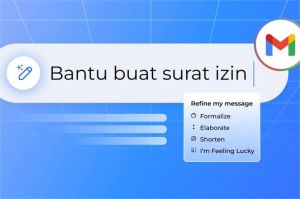 ilustrasi fitur AI terbaru Gmail dengan tampilan smart reply dan compose otomatis