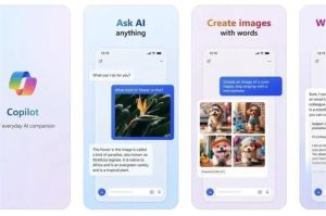 ilustrasi Copilot AI Microsoft versi mobile di smartphone pengguna