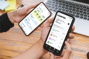 ilustrasi pembayaran digital terpadu di Prancis menggunakan ponsel pintar