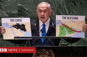 peta wilayah Timur Tengah dengan titik-titik konflik dan bendera negara