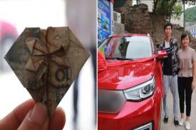 Romantis, Kumpulkan Origami Berbentuk Hati Selama 6 Tahun, Pria ini Belikan Mobil untuk Istrinya