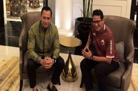 Bahas Pilpres 2019: Agus Harimurti Yudhoyono  Bertemu Wakil Ketua Dewan Pembina Partai Gerindra Sandiaga Uno