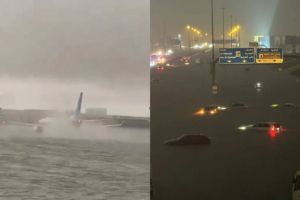 Landasan Bandara Dubai Bak 'Lautan' Usai Diterjang Hujan Badai